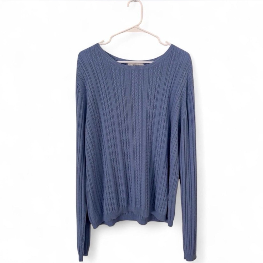 Sag Harbor Light Blue Cable Knit Sweater Women’s XL